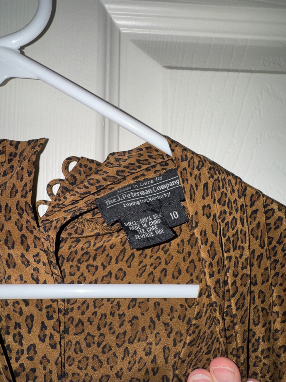 The J. Peterman Company leopard print silk vintage dress size 10 - Picture 2 of 8